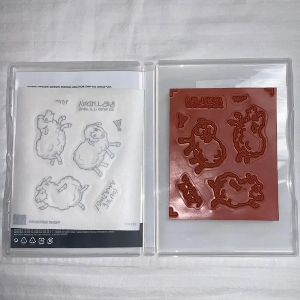 Stampin Up Counting Sheep Retired Sale A Bration Happy Birthday Stamp Set Rubber